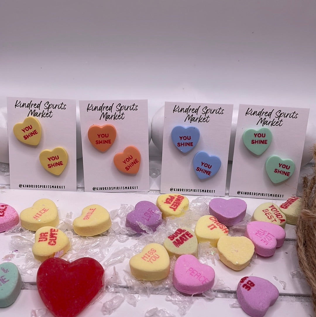 # 1112 You Shine conversation heart studs