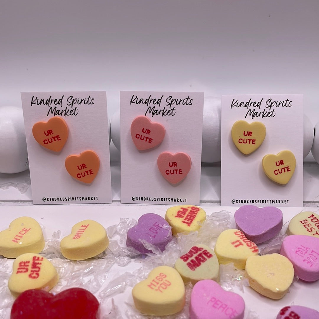 # 1115 UR Cute conversation heart studs