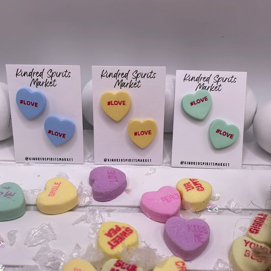 # 1122 #Love conversation heart studs