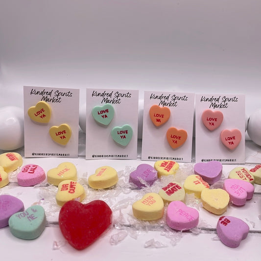 # 1113 Love Ya conversation heart studs