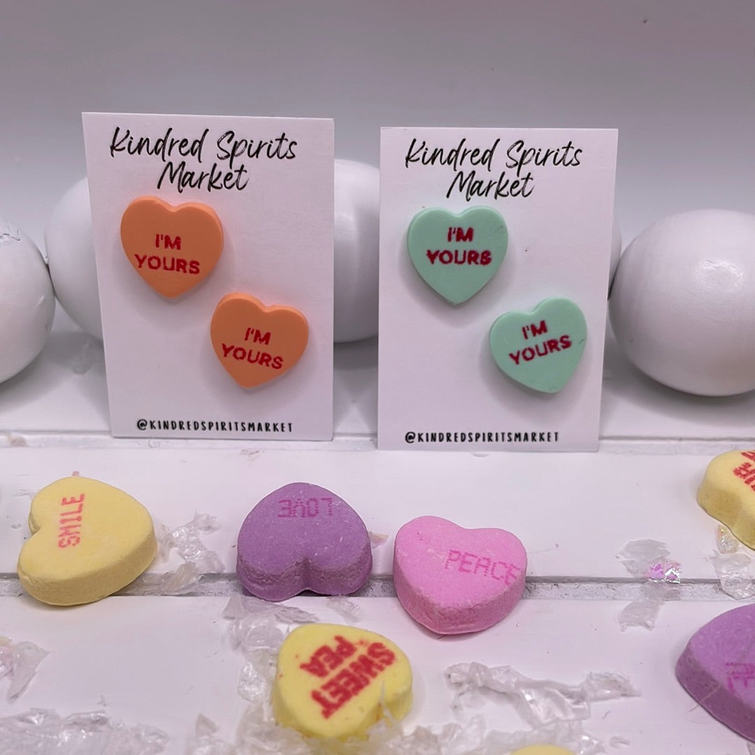# 1130 I’m Yours conversation heart studs