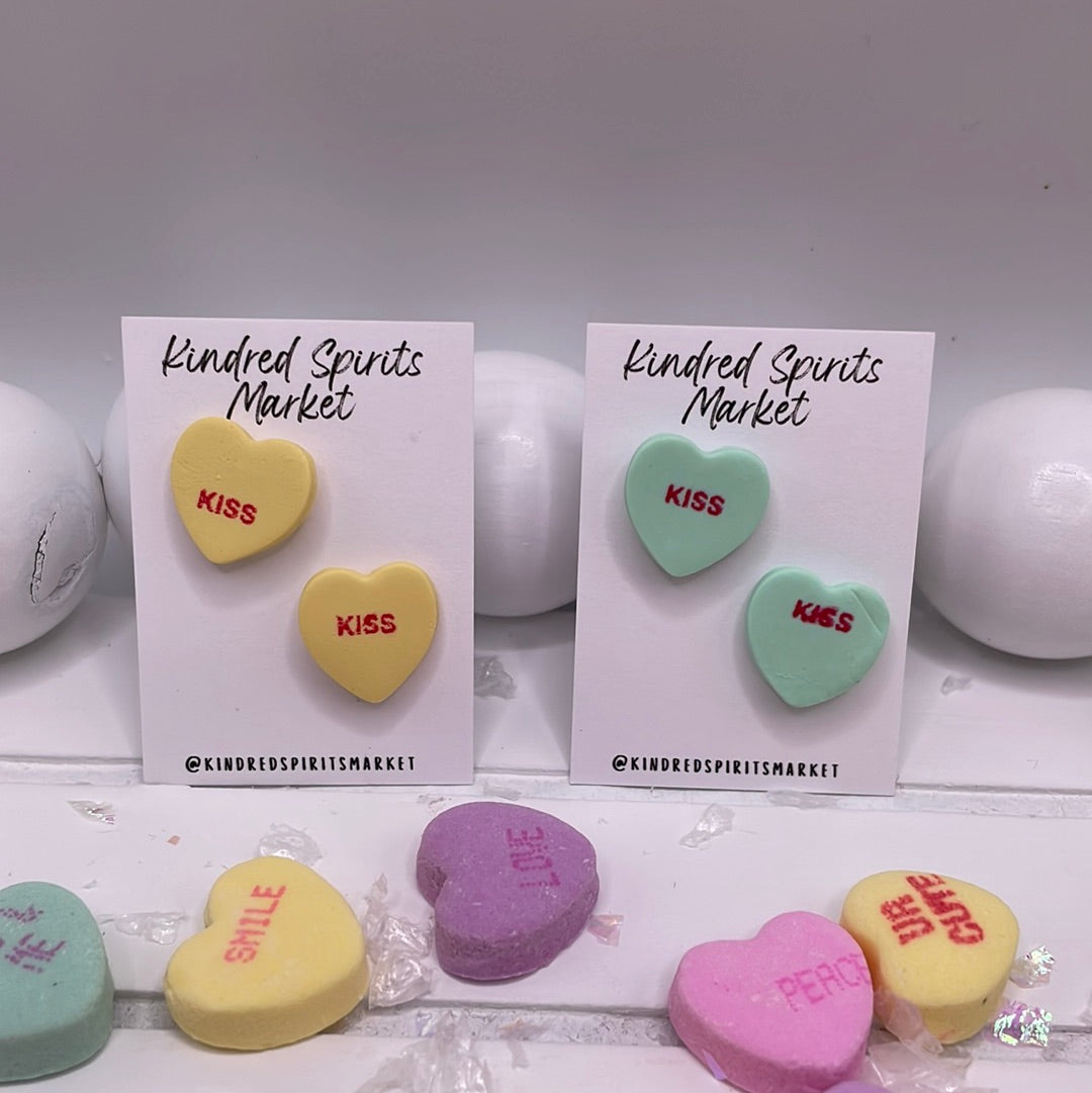 # 1123 Kiss conversation heart studs