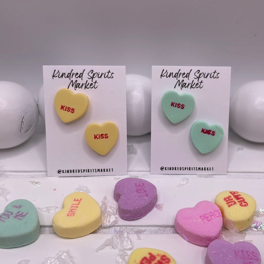# 1123 Kiss conversation heart studs