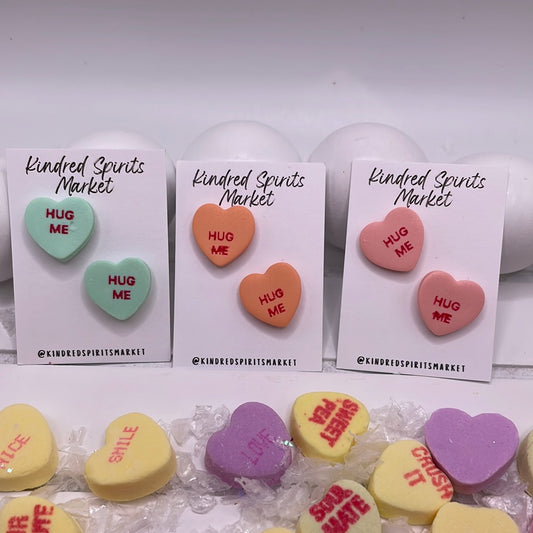 # 1119 Hug Me conversation heart studs