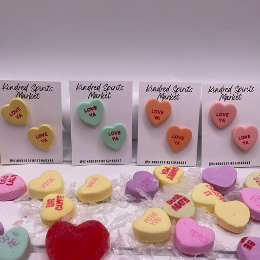 # 1113 Love Ya conversation heart studs