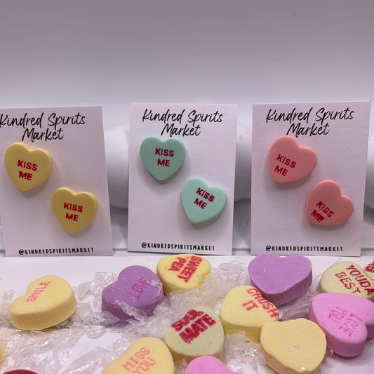 # 1117 Kiss Me conversation heart studs