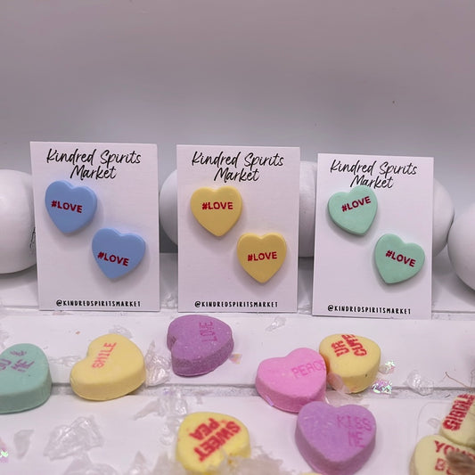 # 1122 #Love conversation heart studs
