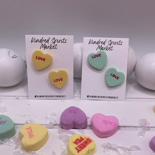 # 1129 Love conversation heart studs