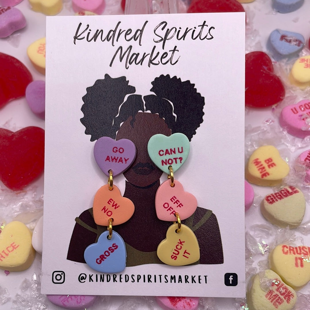 1097 large dangle, salty conversation hearts