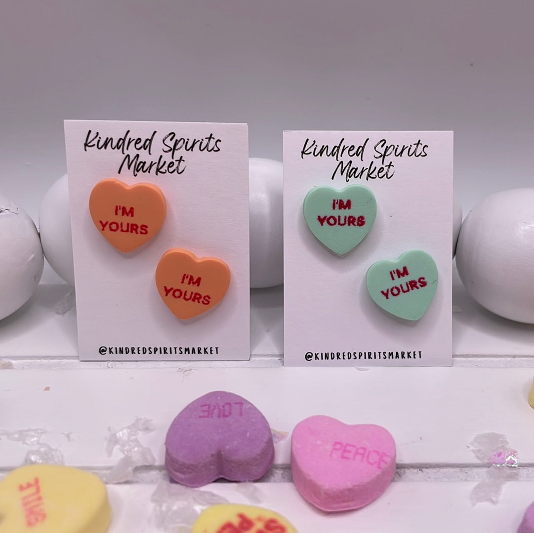 # 1130 I’m Yours conversation heart studs