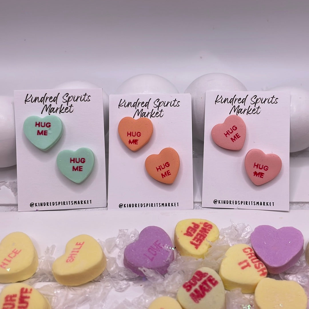 # 1119 Hug Me conversation heart studs