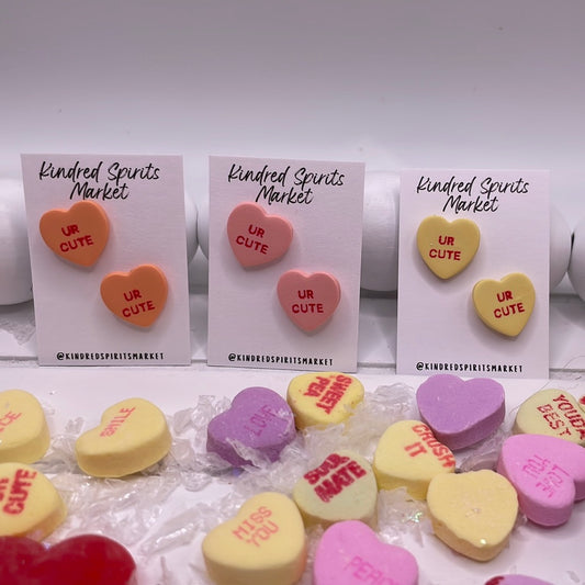 # 1115 UR Cute conversation heart studs